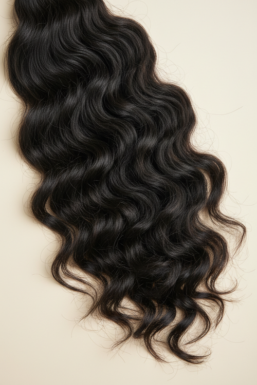 Cambodian Raw Wavy — Natural Black with Brown Hints